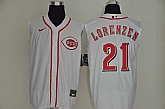 Reds 21 Michael Lorenzen White Nike Cool Base Sleeveless Jersey,baseball caps,new era cap wholesale,wholesale hats